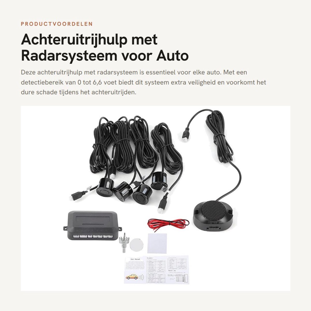 Dailygoods- Radarsysteem achteruitrijhulp - Parkeersensoren