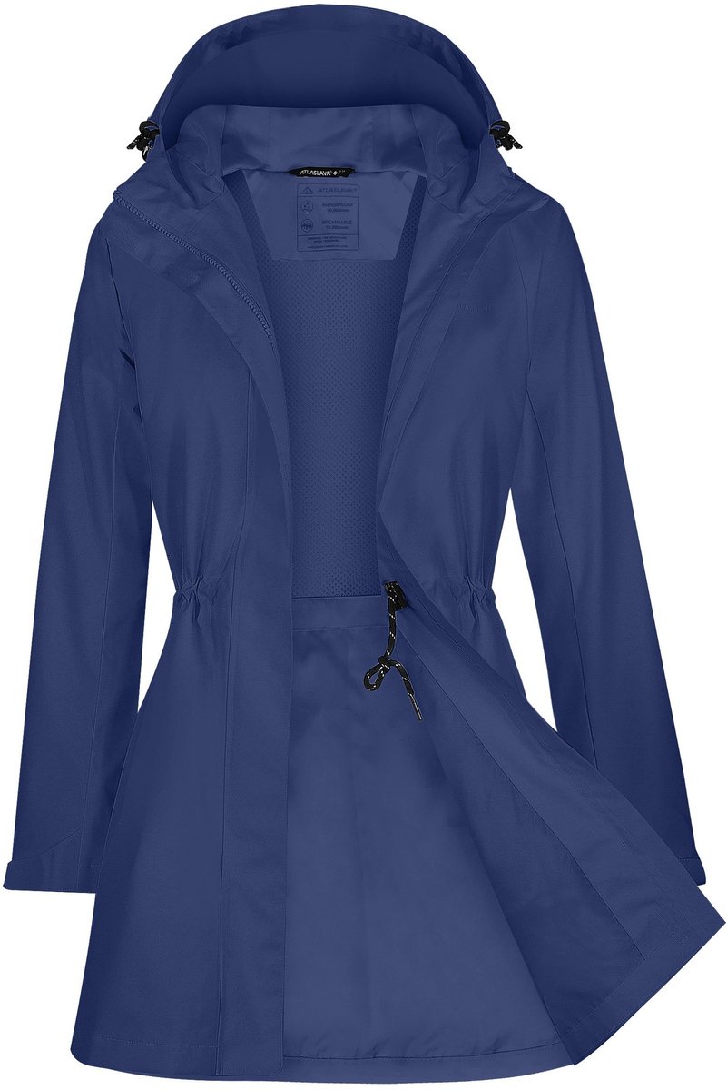OLOEY Lange regenjas dames trenchcoat | ademende tussenjas met winddichte afwerking - Maat XL