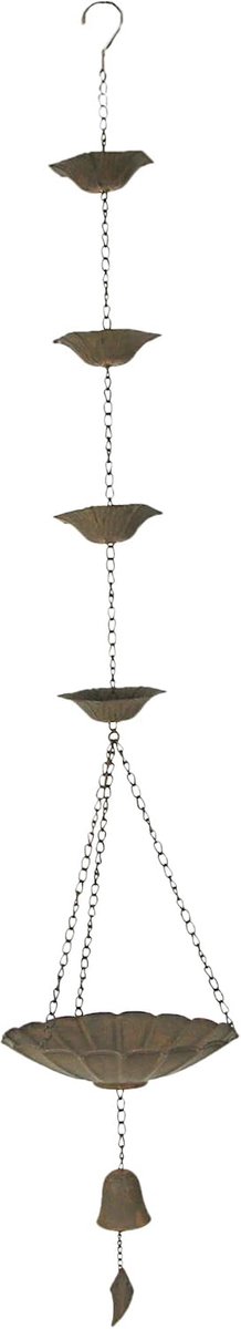 Regenketting Bloem - Decoratieve Ketting - Tuin Decoratie - Roest Patina - 53 Inch Hoog - Brons