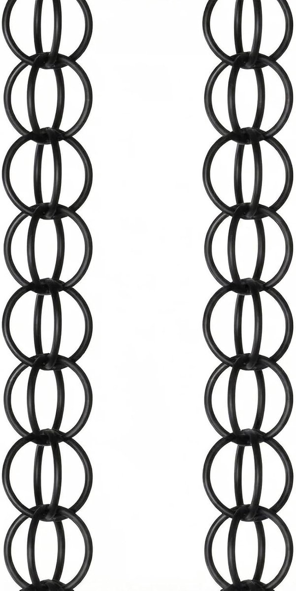 Regenketting - Waterafvoer - Tuindecoratie - Aluminiumlegering - 18 meter - Zwart