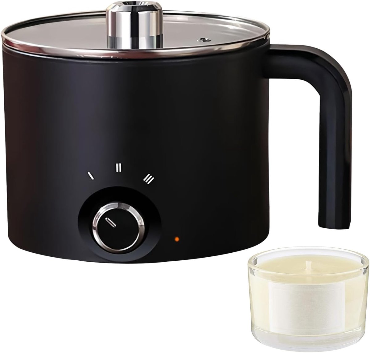 Smeltpot voor kaarsen - Wax smelter - Ambachtelijke projecten - Non-stick binnenlaag - 1.5 liter capaciteit - Zwart