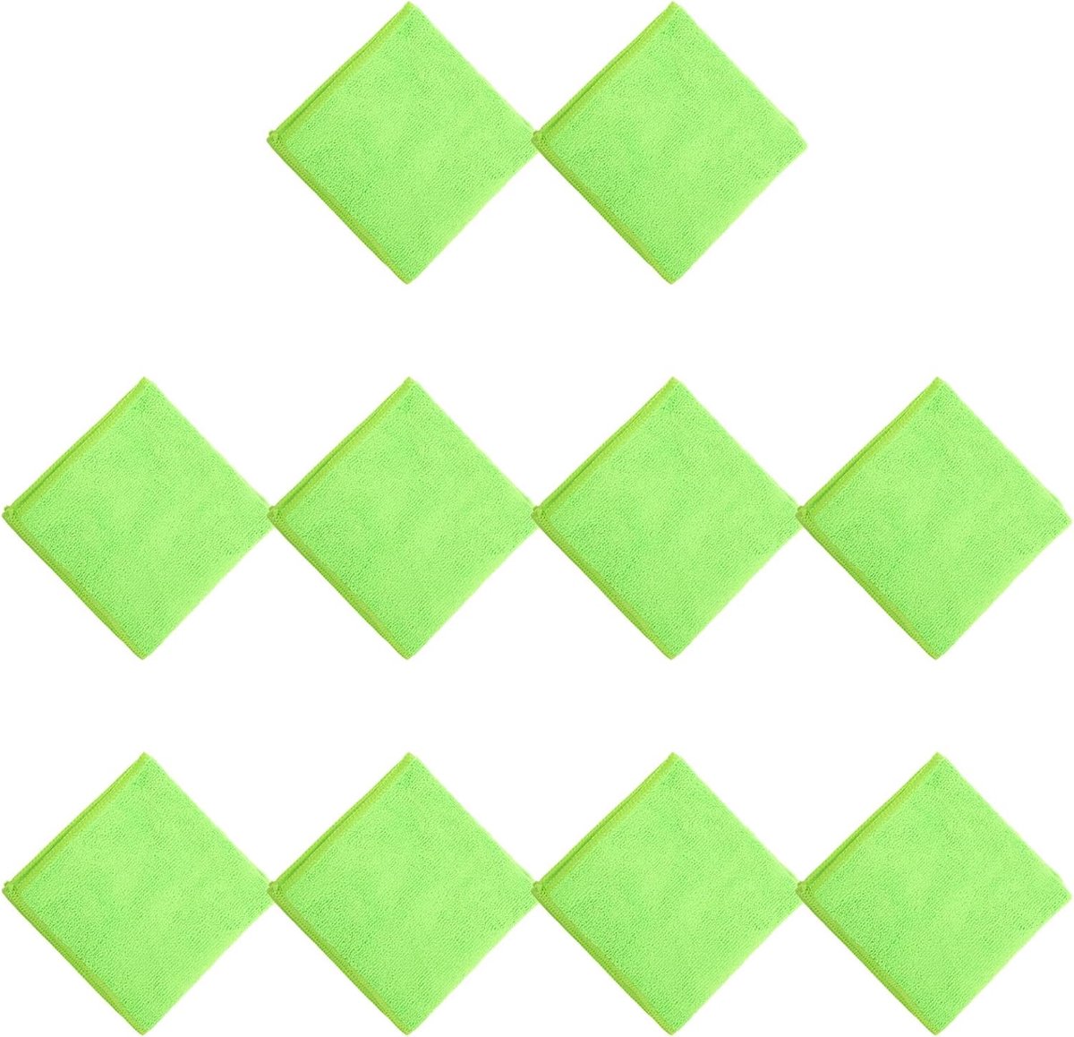 Microvezeldoeken - Auto poetsdoeken - Voertuigonderhoud - Herbruikbaar ontwerp - 30 x 30 cm - Groen