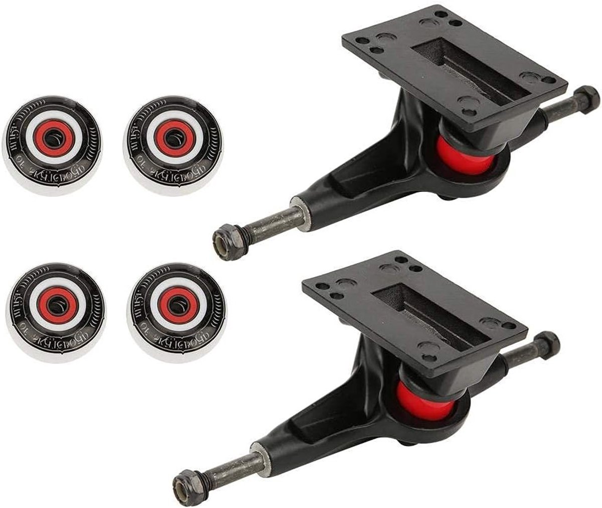 Hoogwaardige Skateboard Wielen en Trucks Set voor een Optimale Rijdervaring met Aluminium Bevestiging