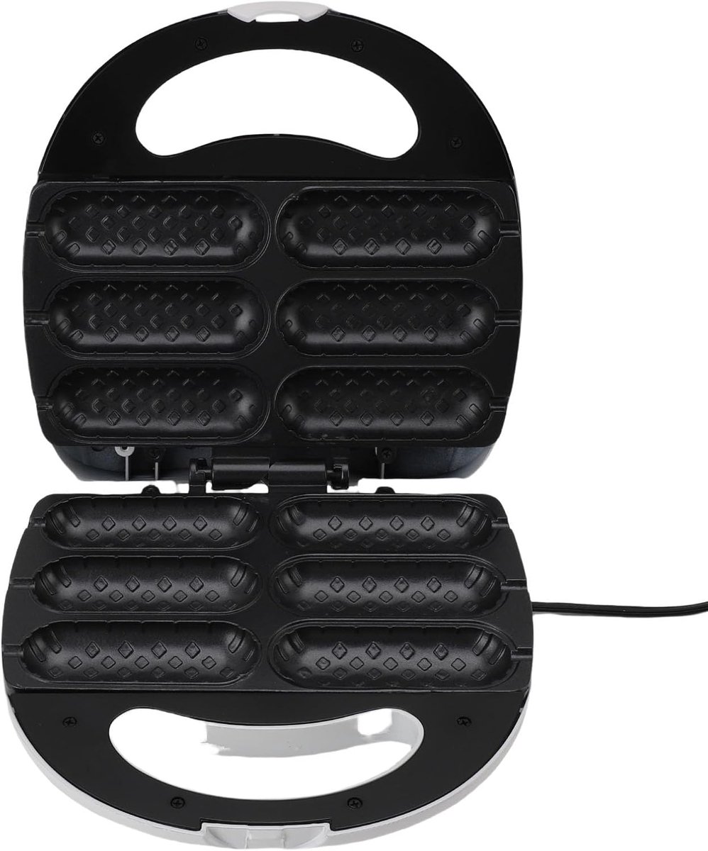 Worstbroodjesmaker - Worstengrill Ontbijt - Snel Ontbijten - Antiaanbaklaag - 26x26x12 cm - Zwart