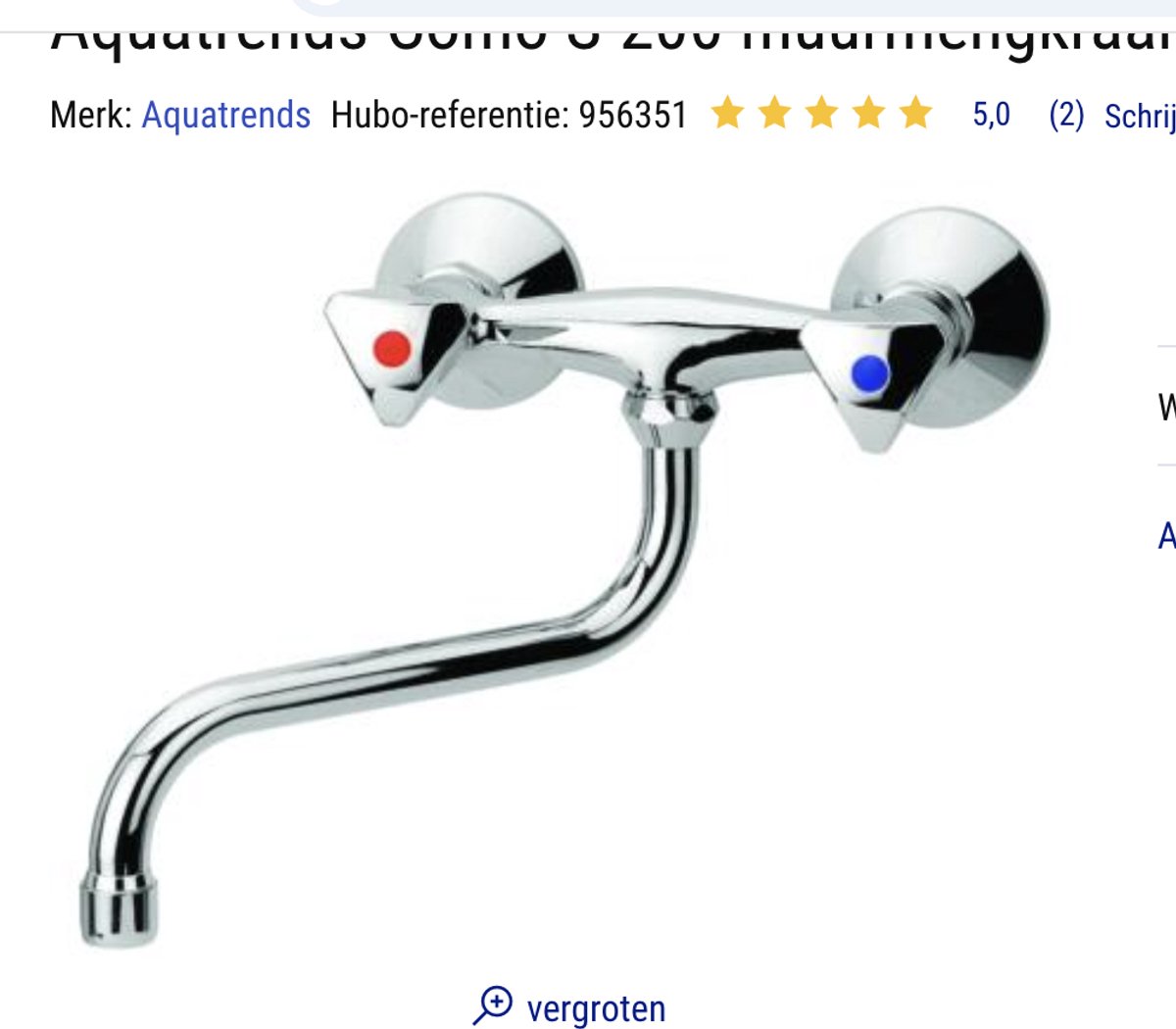 Aquatrends Como S-200 muurmengkraan draaibaar