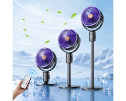Kraftverdia – 3-in-1 staande ventilator – Camping fan—in hoogte verstelbaar (38/62/85 cm) – 5…