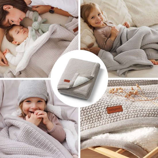 Babyono Baby Deken Katoen Warm 75x100cm Grijs