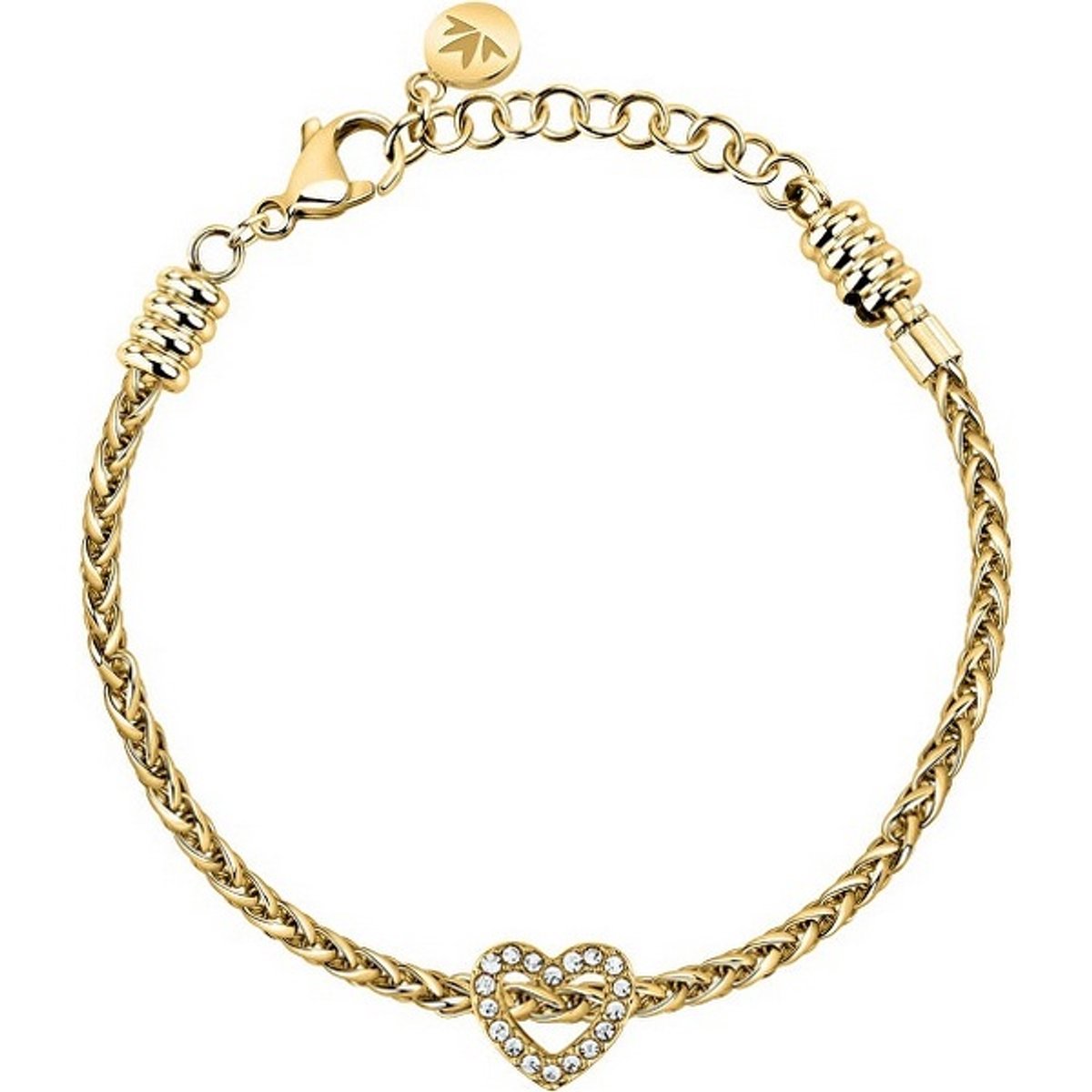 MORELLATO DROPS SCZ1394 GOLD-PLATED ARMBAND MET HARTJES BEDEL EN KRISTALLEN 1 STUK