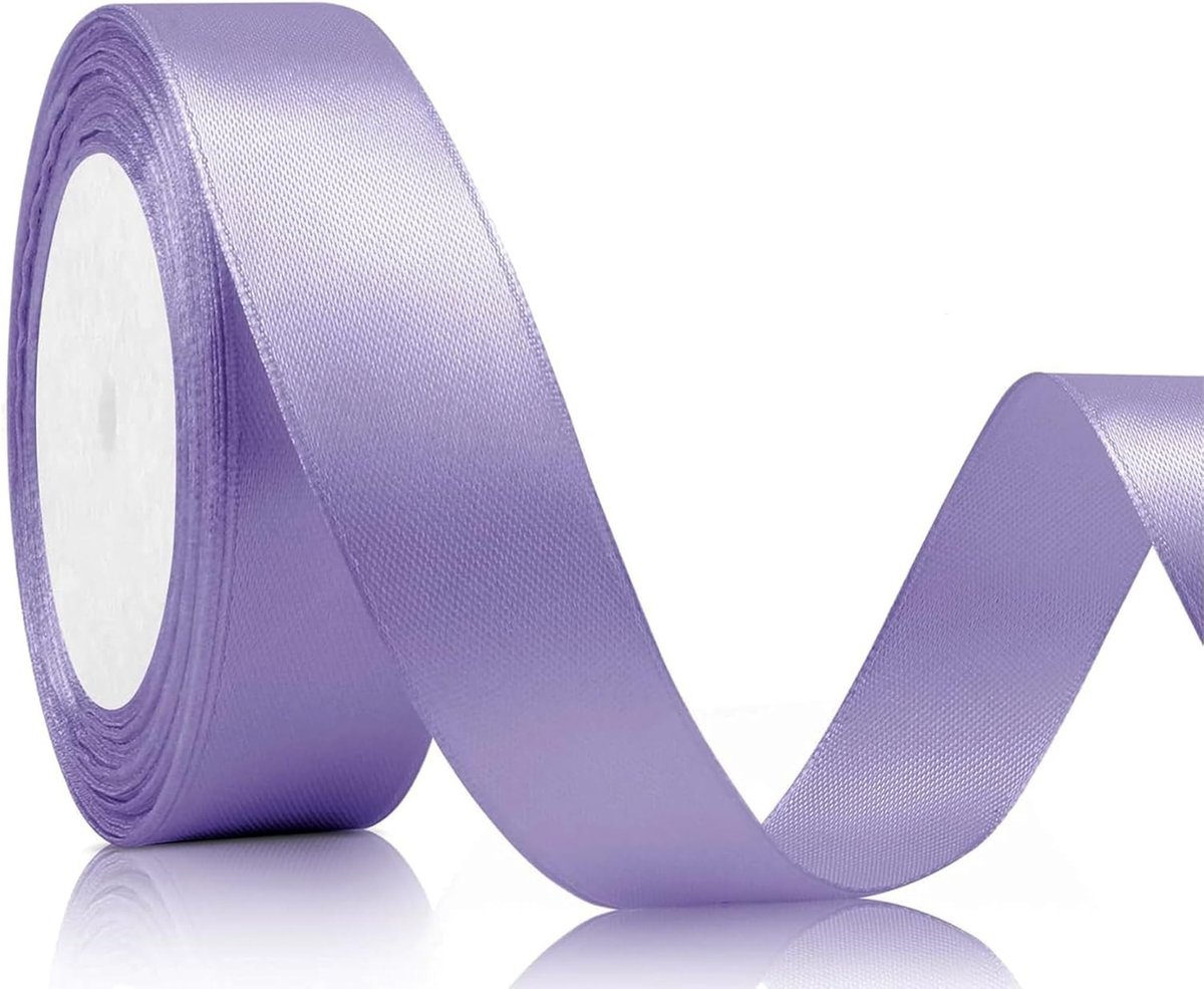 Satin Geschenkband 22m 20mm Breed, Licht Paarse Ribbons voor Trouwen, Knutselen en Cadeauverpakking, Decoratie en Feestversiering