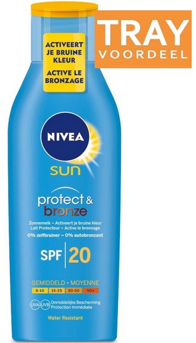 NIVEA SUN PROTECT & BRONZE SPF 20 ZONNEMELK 6 X 200 ML