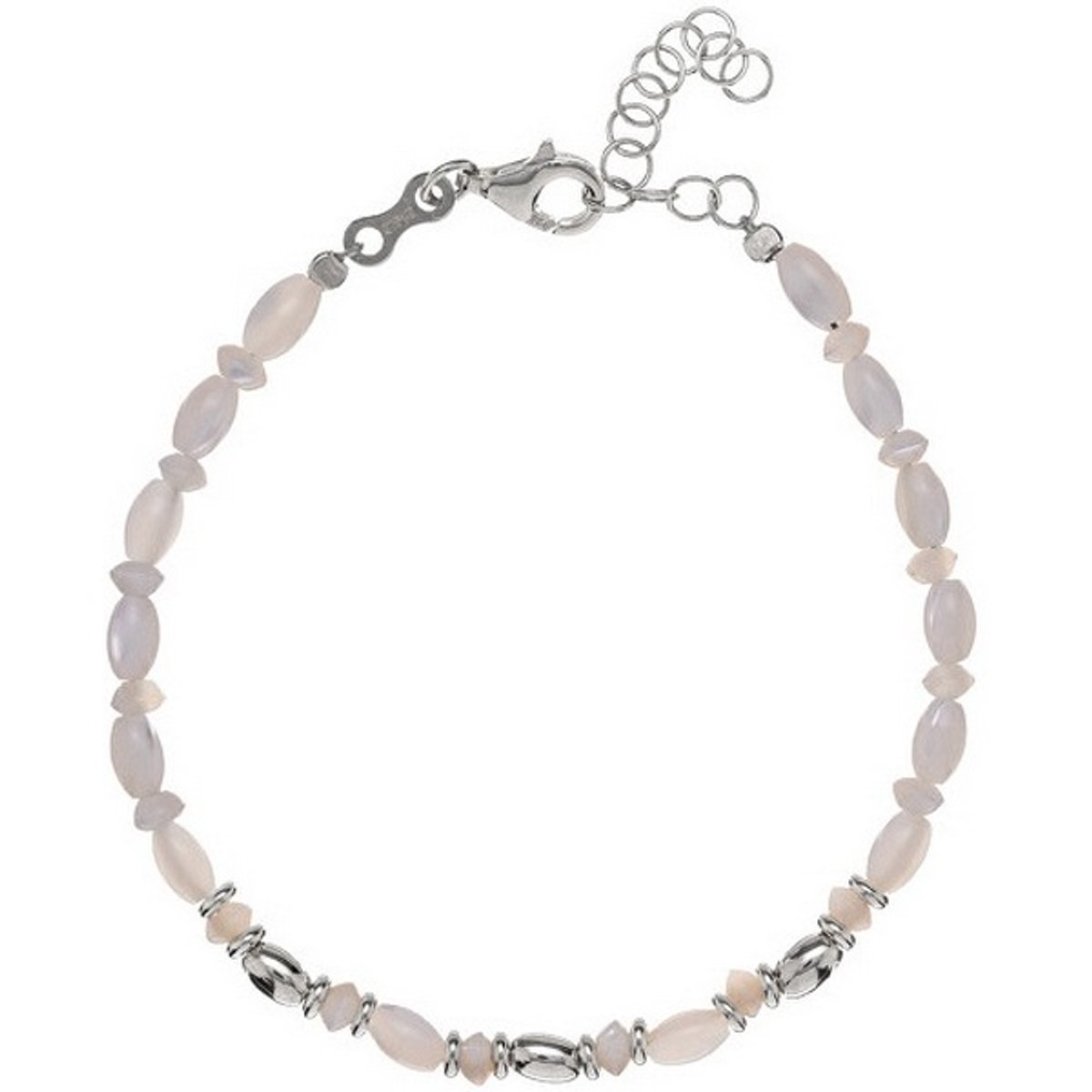 ALISIA AL4568 ZILVEREN ARMBAND MET PARELMOER 1 STUK