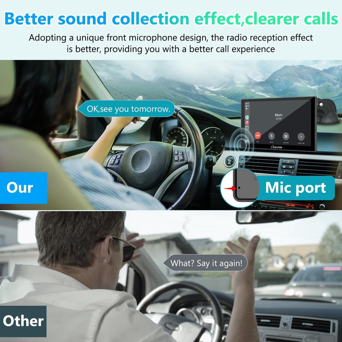 Draadloos CarPlay scherm 9 inch touchscreen autoradio met Android Auto Bluetooth 1080P HD display voor auto en vrachtwagen