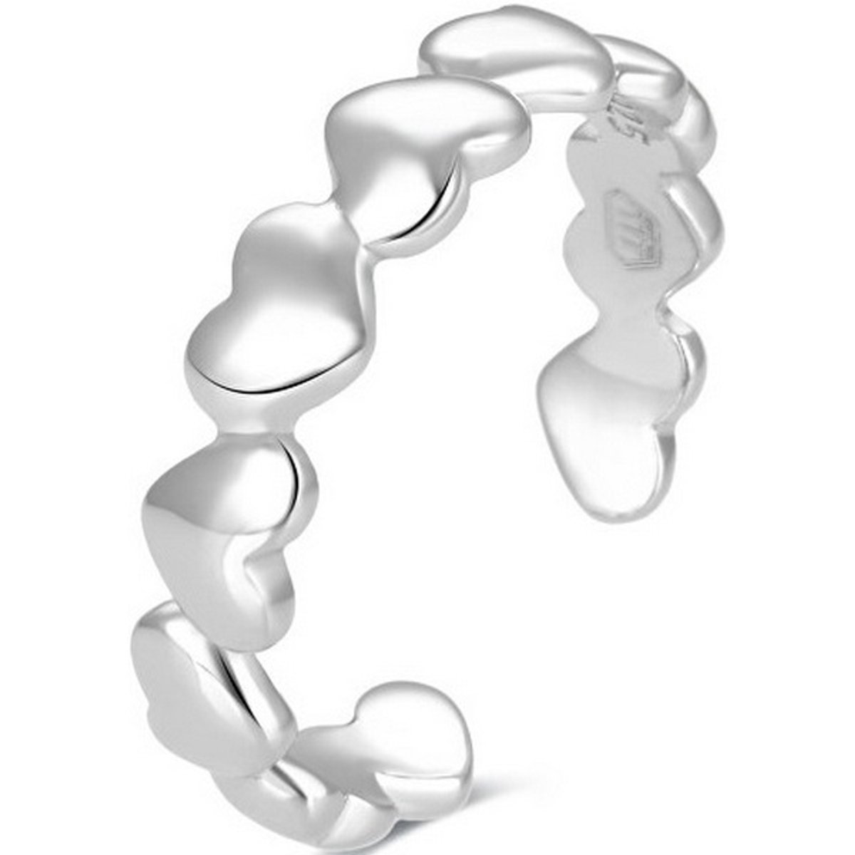 BENETO AGGF484 ZILVEREN HARTJES TEENRING 1 STUK
