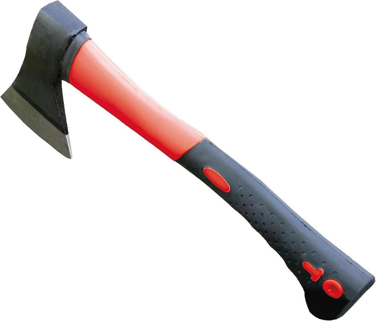 Thijox - Draagbare Houtbijl - Lichtgewicht Tuingereedschap met Nylon en Rubberen Handvat - Stalen Lemmet - Rood-Zwart - Ideaal voor Camping en Tuinwer