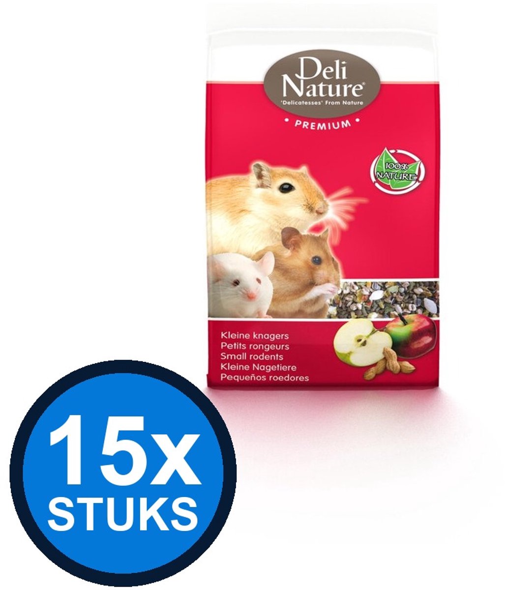 15x Deli Nature - Premium kleine knaagdieren 750gr - Knaagdierenvoer - 750 g