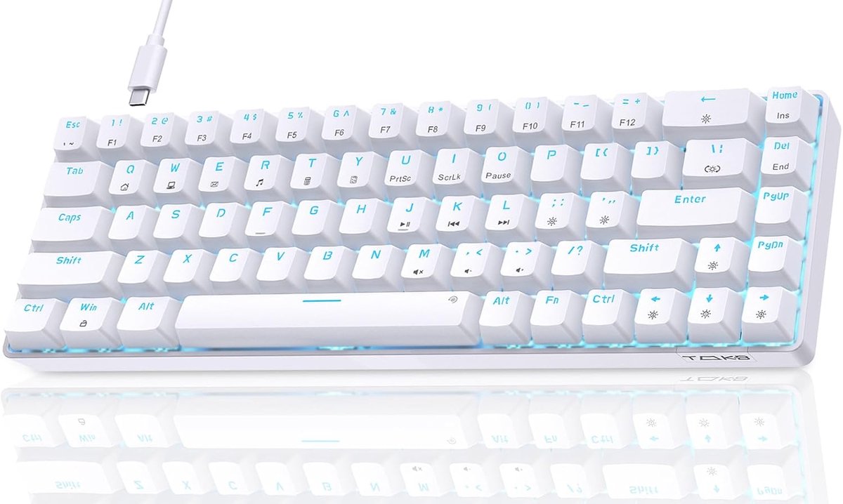 Thijox - T68SE Gaming Toetsenbord - Mechanisch 60% Compact Toetsenbord met 68 Toetsen, Afzonderlijke Pijltjestoetsen, Rood Lineaire Switch voor Window