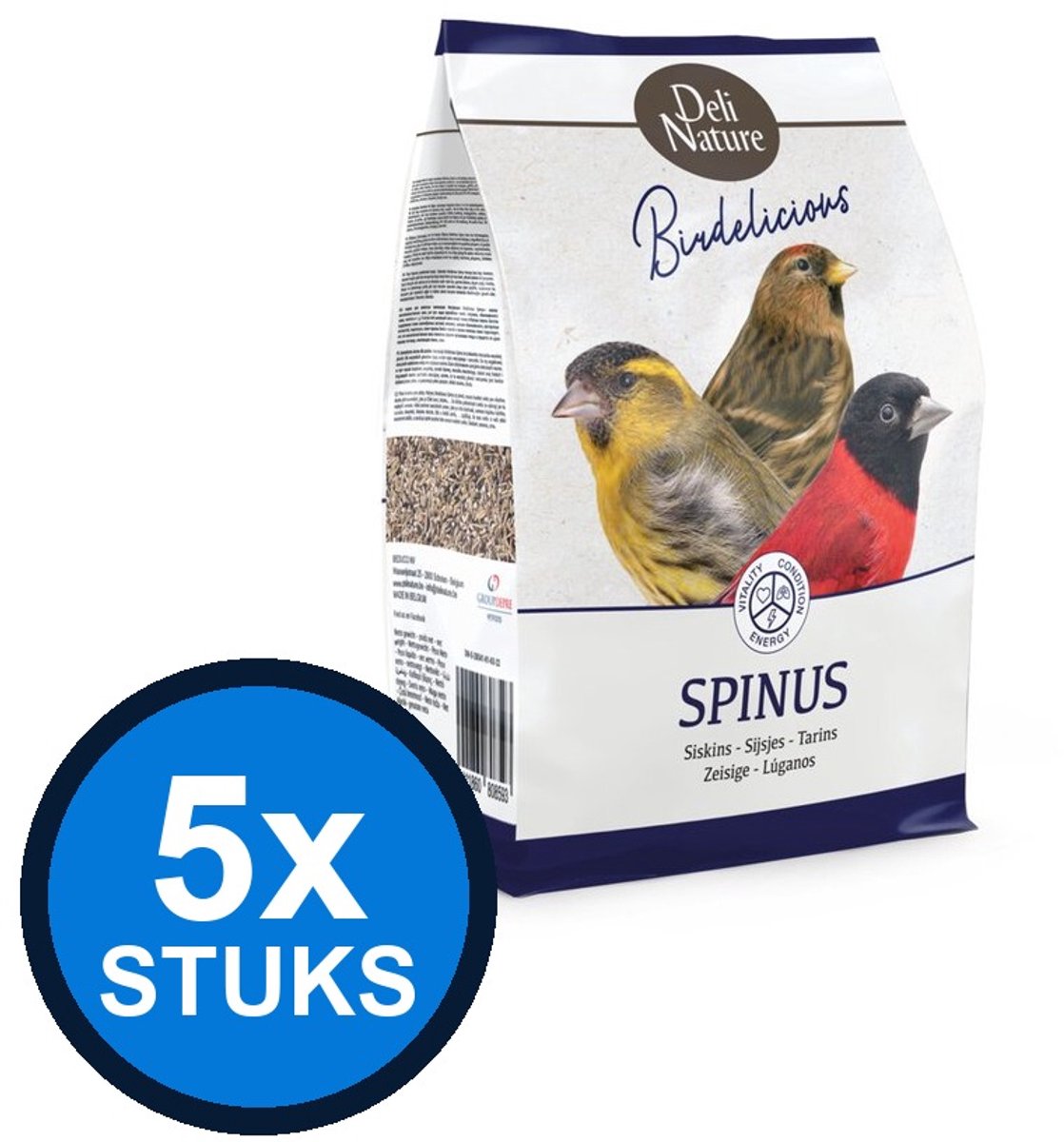 5x Deli Nature - Birdelicious spinus sijsjes 2kg - Vogelvoer - 2 kg