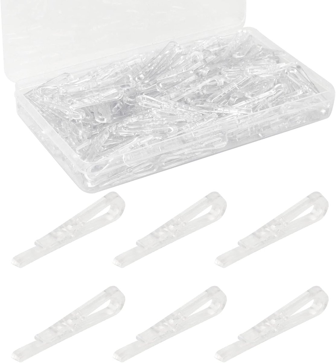 SnelShoppen - 300 Stuks Transparante Kledingknijpers U-Vormige Krokodillenklemmen Stofklemmen voor Hemden, Sokken, Broeken, Dekens - Lichtgewicht en D