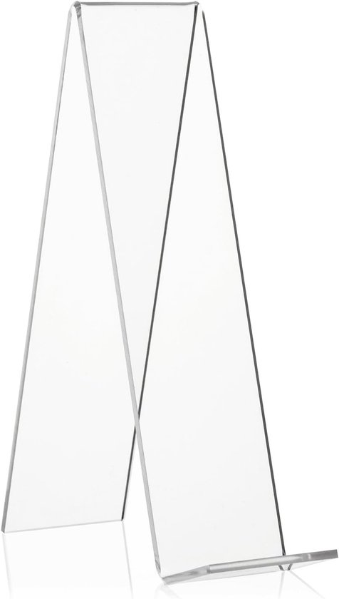 Foto: Thijox schuine plank boekenstandaard artikeldrager van plexiglas transparant 20 cm voor boekensteun telefoonstandaard ideaal voor etalage en
