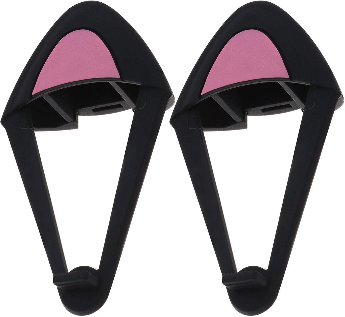 Schattige Kattenoren Over-Ear Hoofdtelefoon van Silicone met Verstelbare Bandjes en Accessoires voor Gaming en Video Live Streaming, Zwart