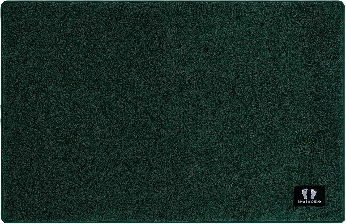 Thijox - Badmat Antislip Donkergroen 40x60 cm - Luxueus Microvezel Chenille Tapijt - Zacht, Ademend, Absorberend, Schimmelbestendig, Machinewasbaar vo