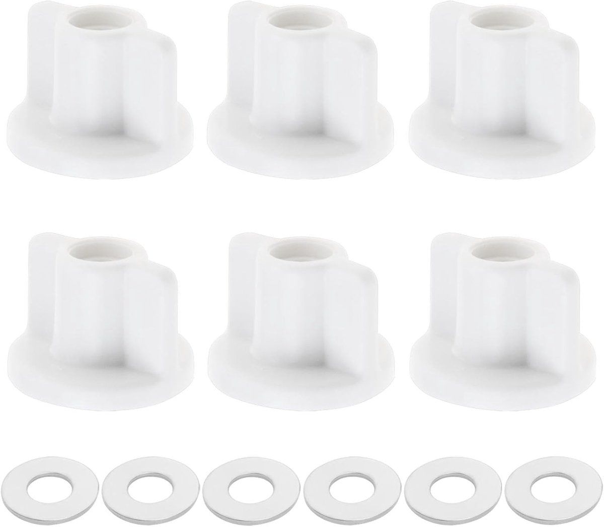 Set van 6 Toiletzitting Bevestigingssets met M6 Draad en Ondersteunende Ringen voor Vervanging van Toilet Hardware