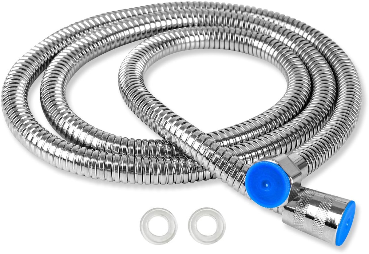 SnelShoppen - Douche Slang 150 cm, RVS, Dubbele Bescherming Tegen Draaien, Universele Aansluiting G1/2, Complete Set met Afdichtingen, Bad Accessoires