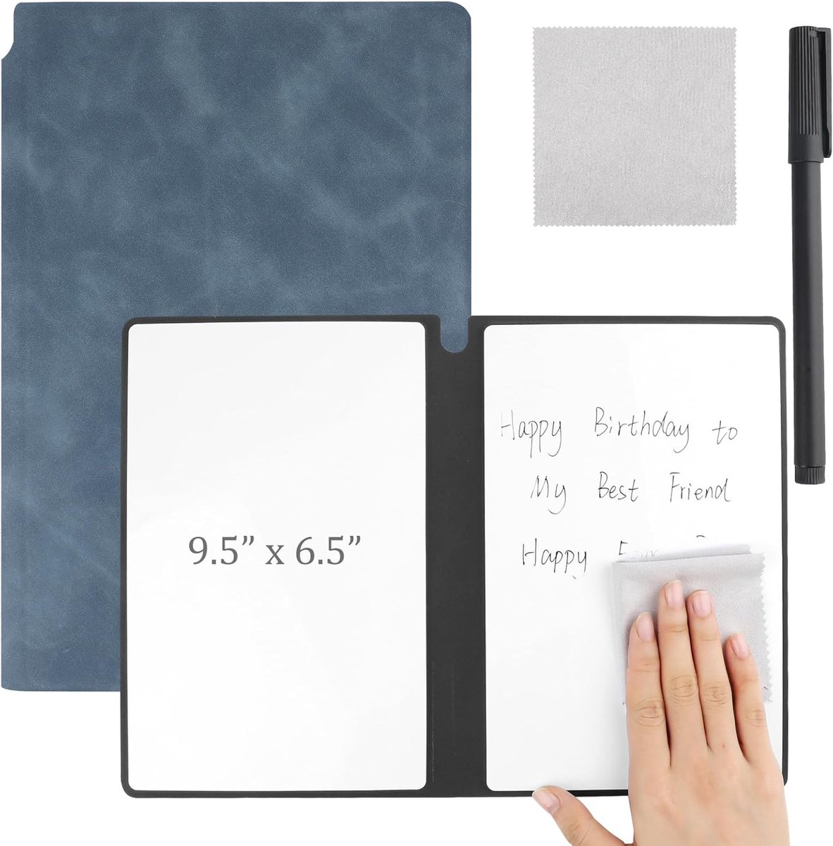 SnelShoppen - Mini Whiteboard A5, Droog Wisbaar Memo Bord 17 x 24 cm, Portable Schrijf Bord met Pen en Doek voor Kantoor, Studie, Klaslokaal & Thuis,