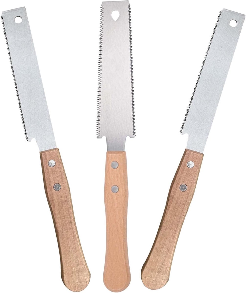 Thijox - Set van 3 Japanse Handzagen 300 mm - Fijne Trekzaag voor Houtbewerking, Ergonomisch Ontwerp, SK5 Koolstofstaal, Voor Dwars- en Langssnede