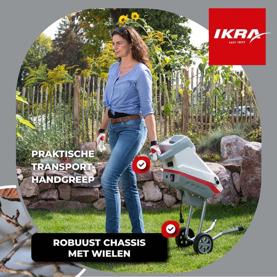 IKRA elektrische meshakselaar IMH 2500, incl. opvangzak en omkeerbare messen, 2.500 W met reservemes en veiligheidsbril van IKRA — afbeelding 3