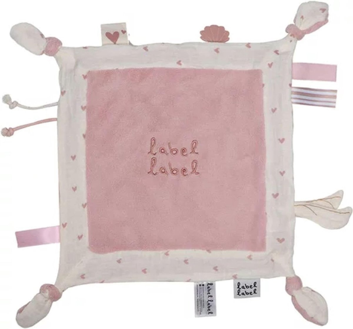 Thijox - Knuffeldoekje Hartjes Roze - Extra Groot & Superzacht - Gerecycled Knuffelpluche & Biologische Mousseline - Ideaal voor Kinderen & Baby's - P