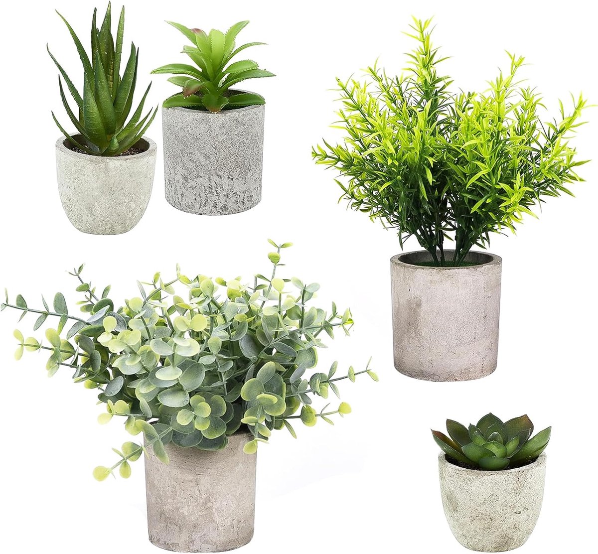 Thijox - 5 Stuks Kunstplanten Klein - Mini Decoratieve Planten - Natuurlijke Simulatie - Flexibel Plaatsbaar - Duurzaam en Onderhoudsvriendelijk - Per
