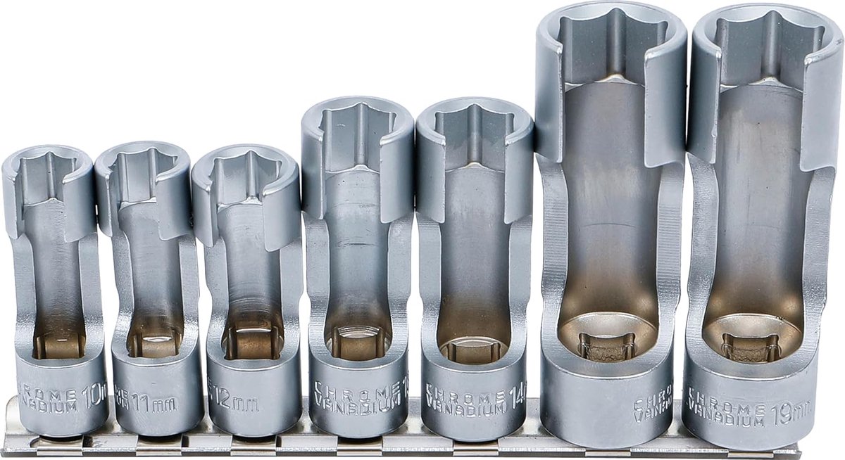 Thijox - Speciale Dopsleutelset met Sleuf 10 mm (3/8") | 7-dlg Set 10-19 mm | Ideaal voor Klussen en Onderhoud