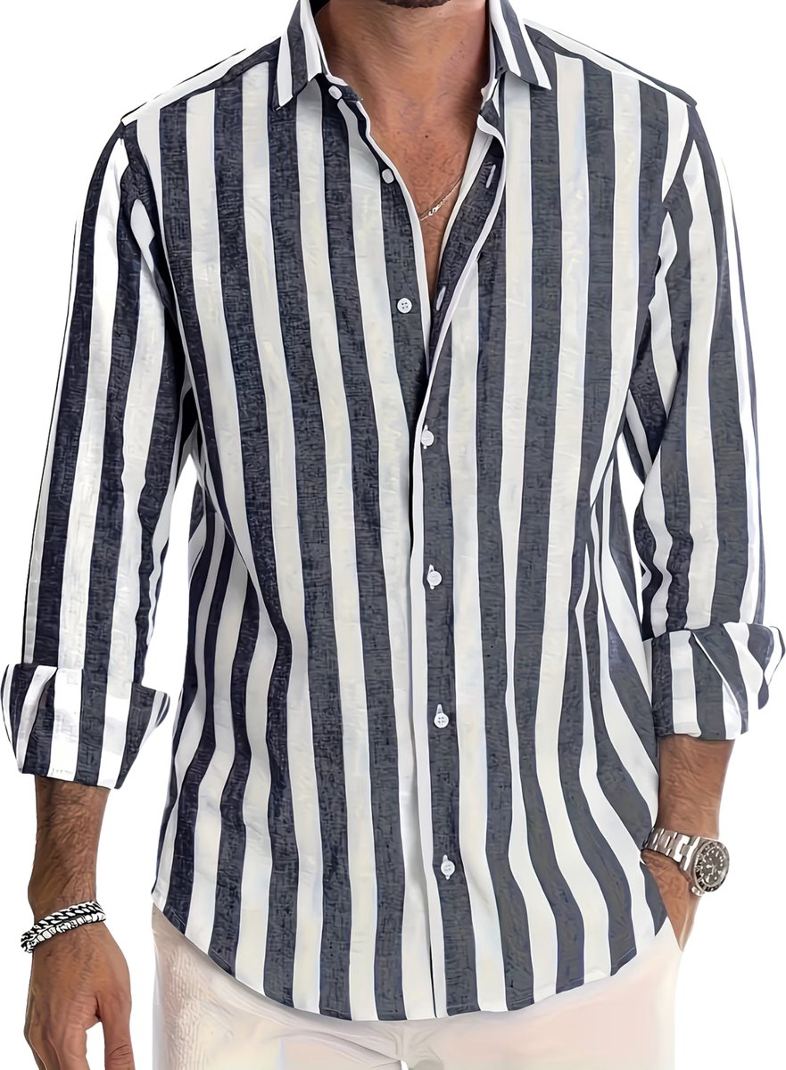 Currero Linnen Blouse Heren T Shirt Polo Overhemd Shirt Zomer Ibiza Stijl Lood Kleur