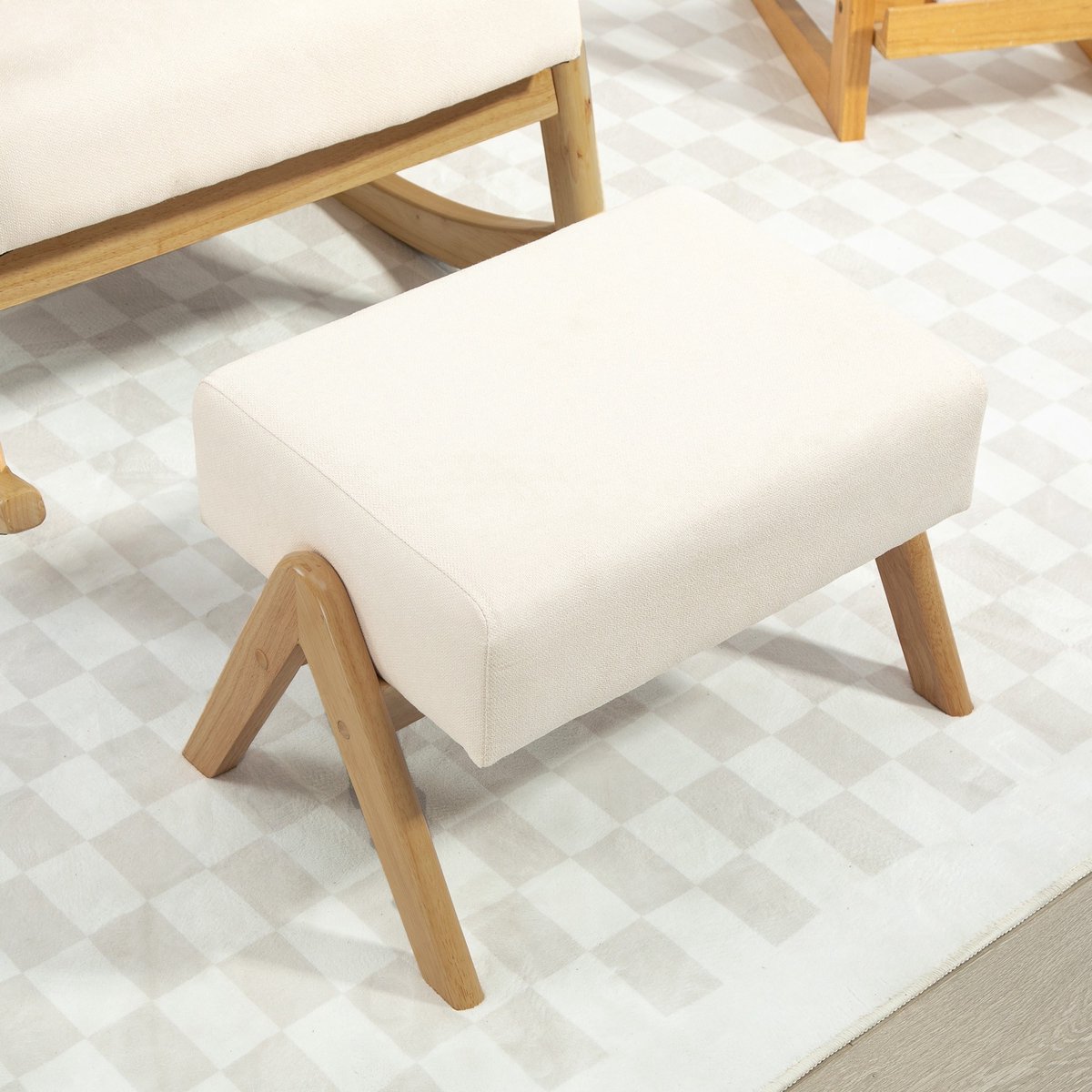 YYchan fauteuil met voetenbank - wit - 96 x 65 x 94,5 cm