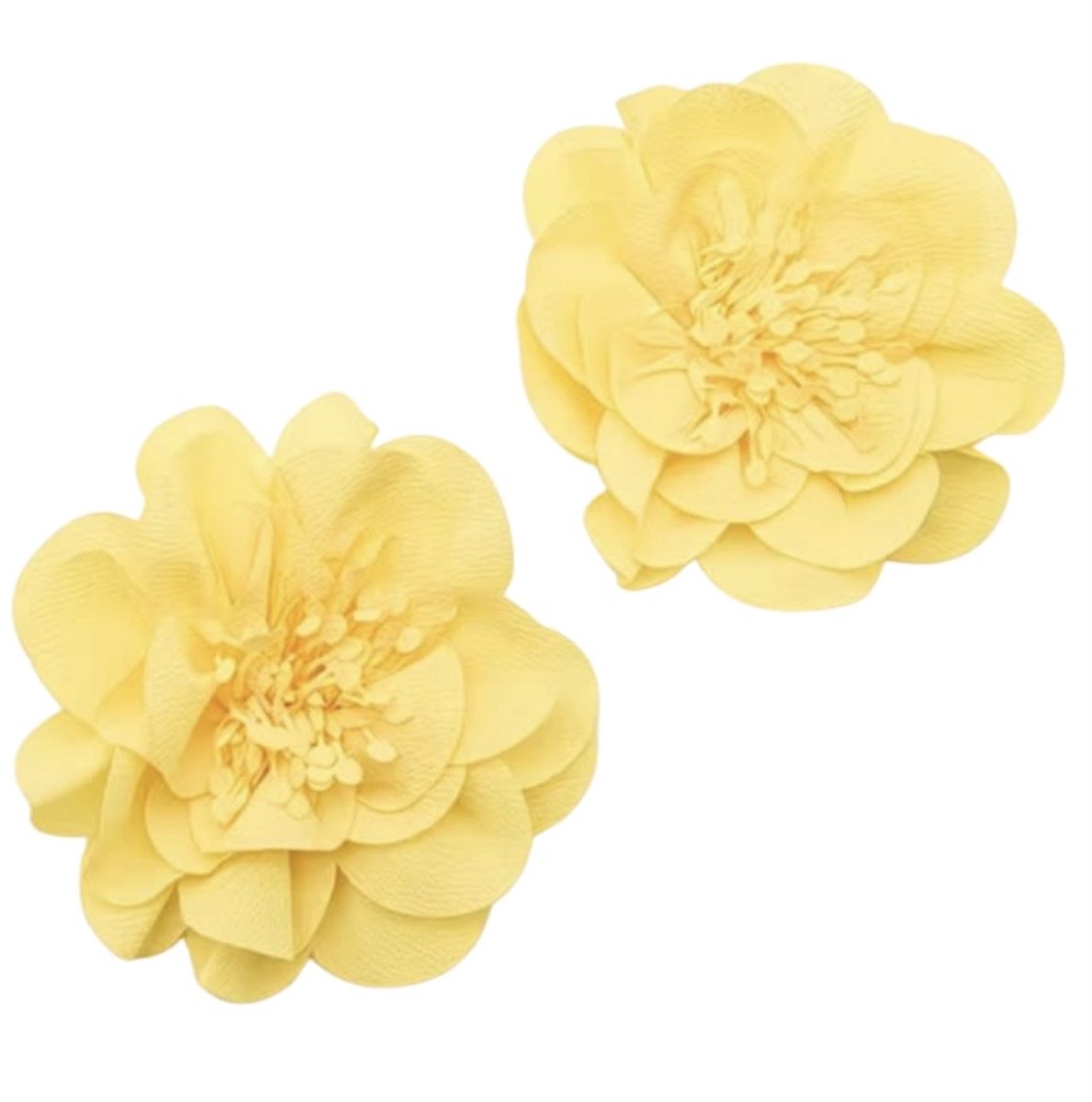 Schoen clips -Slipper clipper -Geel -10 cm- schoen versiering- Charme Bijoux