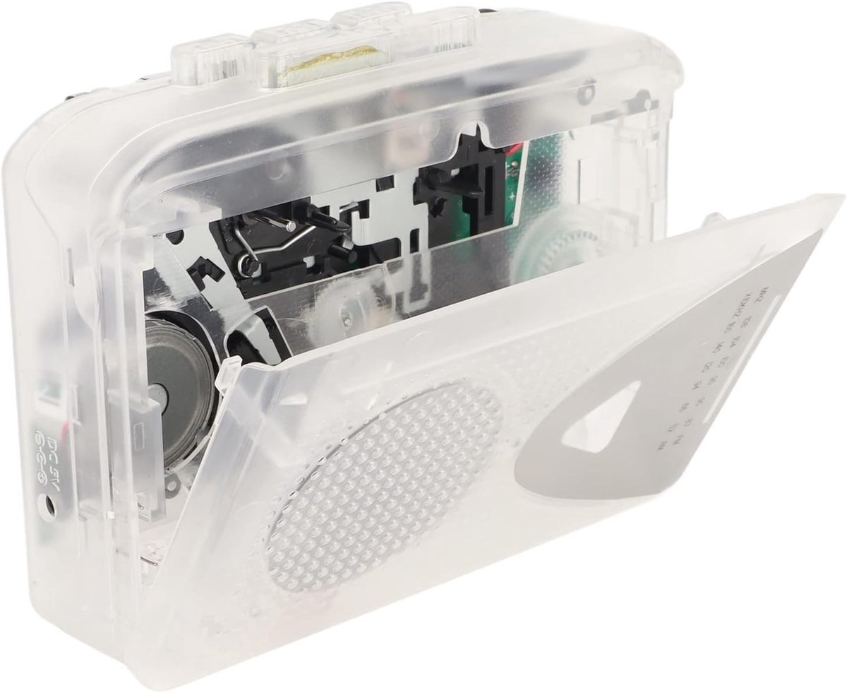 Draagbare cassette speler met retro FM/AM radio, luidspreker, hoofdtelefoonaansluiting en MP3-conversie voor onderweg en sportactiviteiten