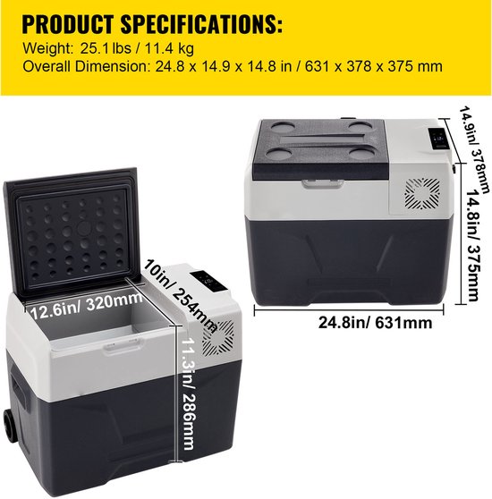 DailyDamaar koelbox - Koelkast - Koeltas - Ijskast - Draagbare koelkast - Koelbox auto - 30L - 63x38x38 cm - Grijs van DailyDamaar — afbeelding 4