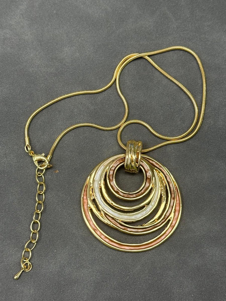My Sweet Romance® Damesketting – Gold & Mocha – Vintage Stijl – 43 cm + 7 cm