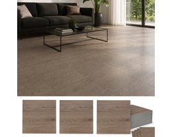Zelfklevende Vloertegels - 54 Stuks Vloerstickers en Houtlook Vloerpanelen 30x30 cm, ca. 5 m² - Lemonmax - Donker Eiken