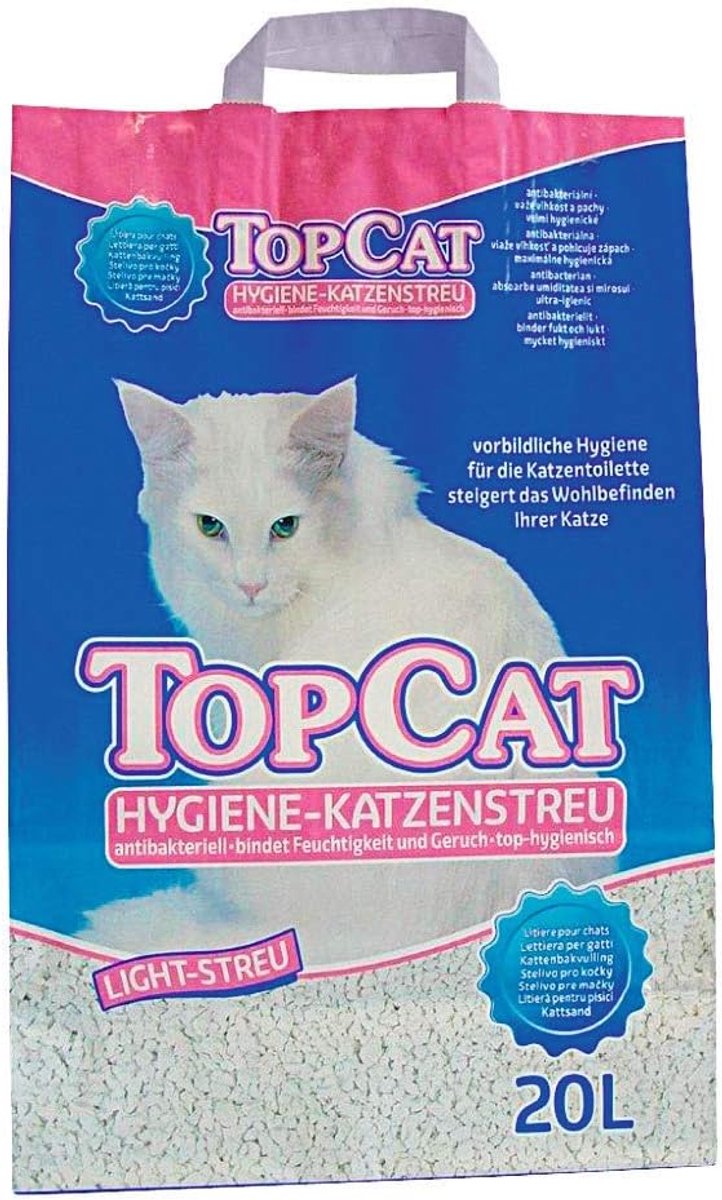 Kattenbakvulling 20 liter - Antibacterieel - Hygiënische witte korrels - Ideaal voor een schone kattenbak - SnelShoppen