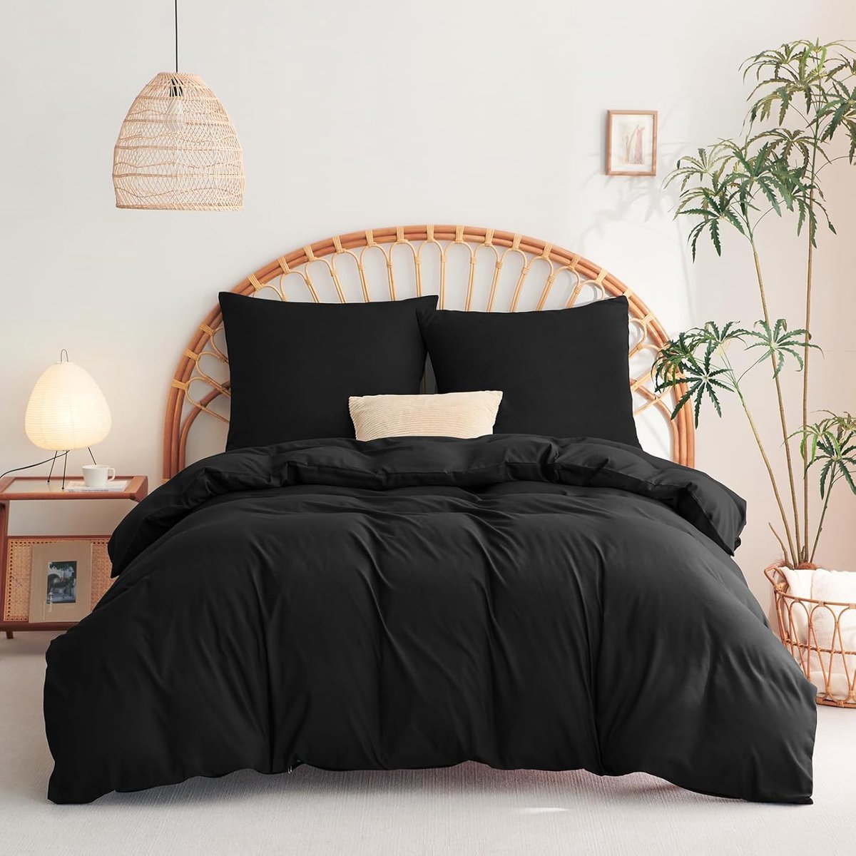 SnelShoppen - Duvet Cover 200 x 200 cm met 2 Kussenslopen 65 x 65 cm, Beddegoed Set voor Tweepersoonsbed 140 x 190 cm met Rits, Microvezel Dekbedovert