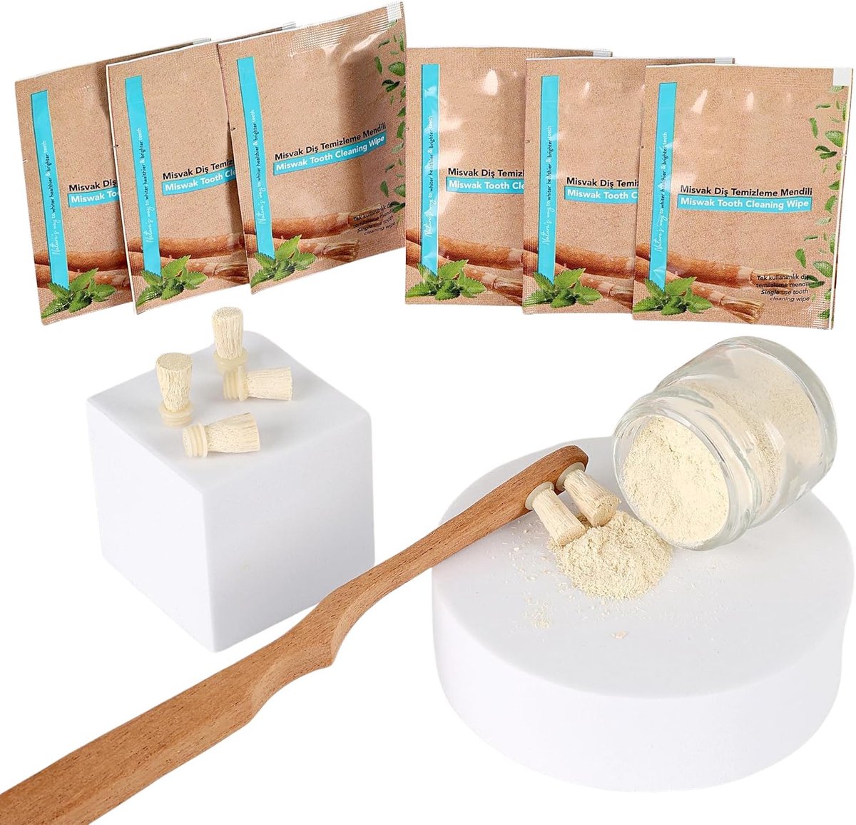 SnelShoppen - Miswak Tandenborstel - Houten Tandenborstel - Traditionele Tandenborstel - 100% Natuurlijke Siwak - Eco-vriendelijk en Duurzaam - Lichtb