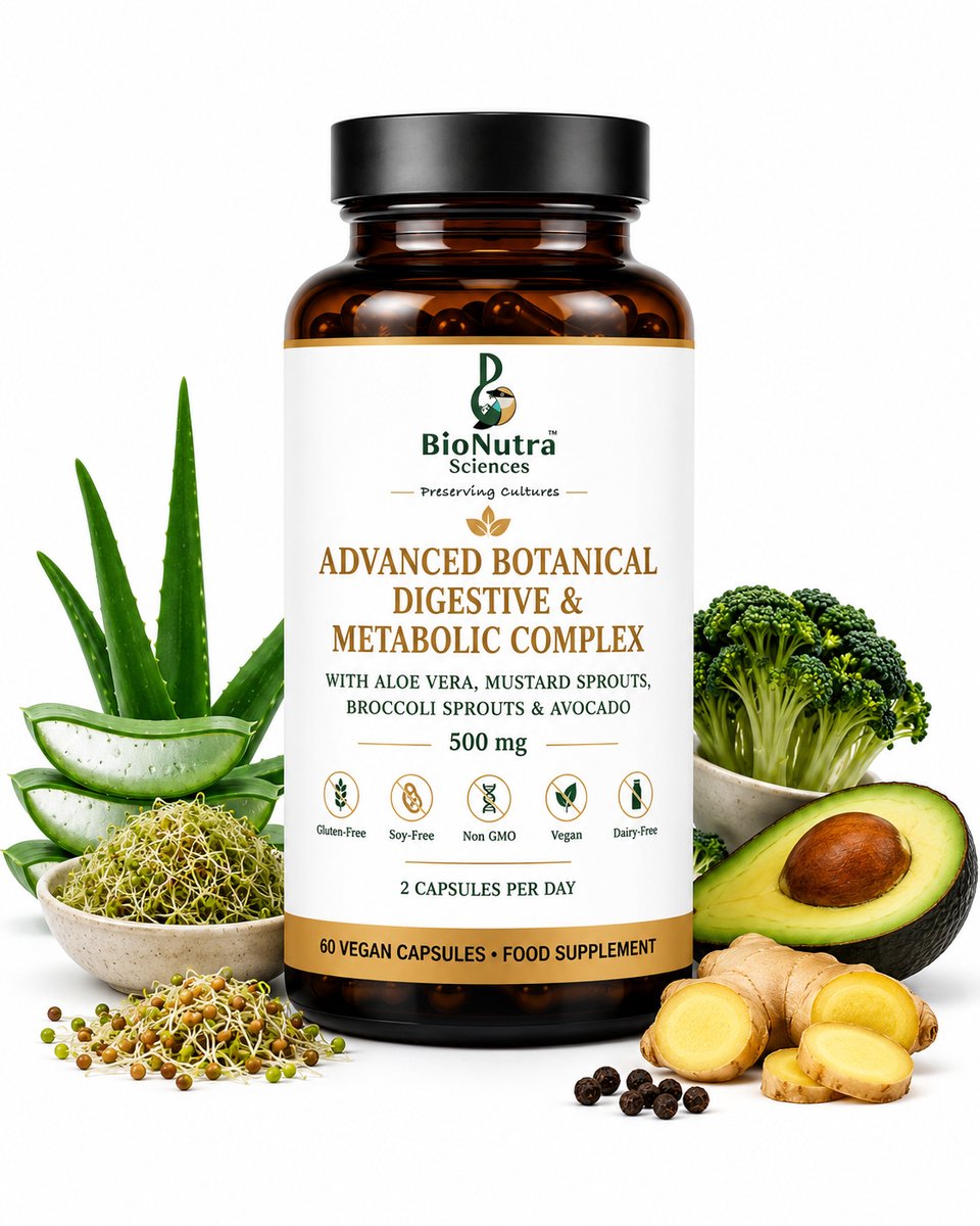 Advanced Botanical Digestive & Metabolic Complex -Vegan capsules-500mg Structured Botanical Nutrition | Aloe Vera plus