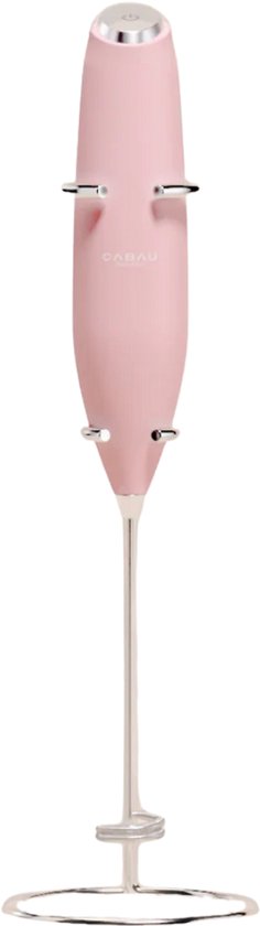 Cabau - Bloom Mixer – Draadloze Elektrische Mini Mixer voor Shakes & Supplementen – Pink – Dubbele Whisk, Klontvrij Mixen zonder Shakebeker – Incl. Standaard