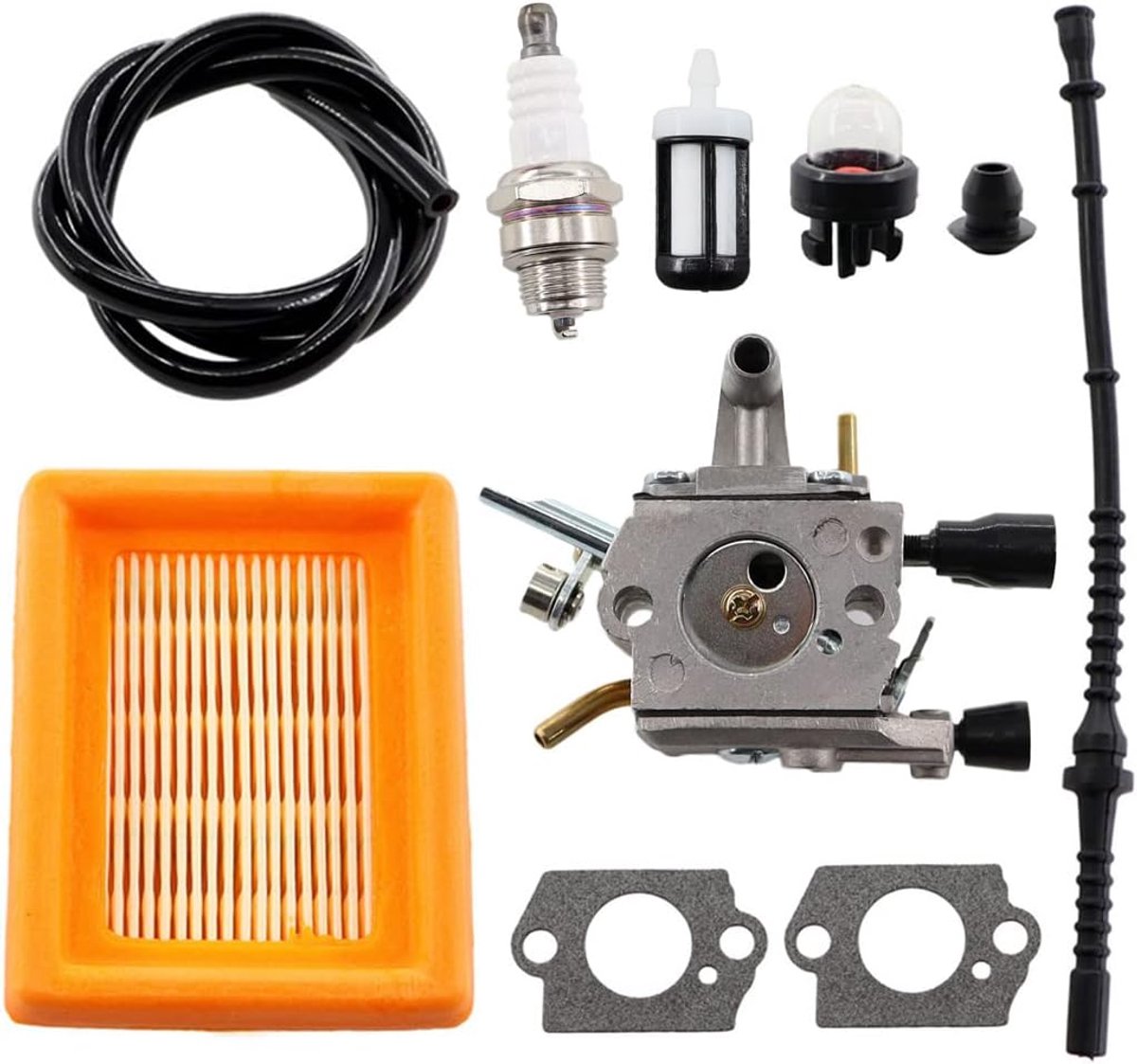 SnelShoppen - Carburetor met Luchtfilter, Brandstofslang, Benzinefilter en Bougie voor Bosmaaiers en Grondboren - Geschikt voor FS120, FS200, FS250, F