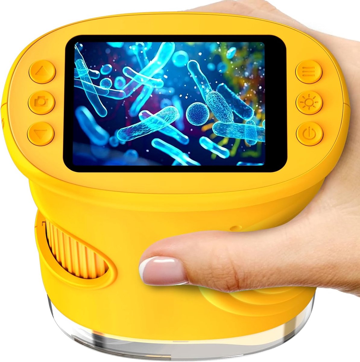 Thijox - 1000X Digitale Handmicroscoop voor Kinderen met 2 Inch IPS-Scherm, Draagbare STEM Microscoop voor Onderwijs, Oplaadbare Zakmicroscoop voor Jo