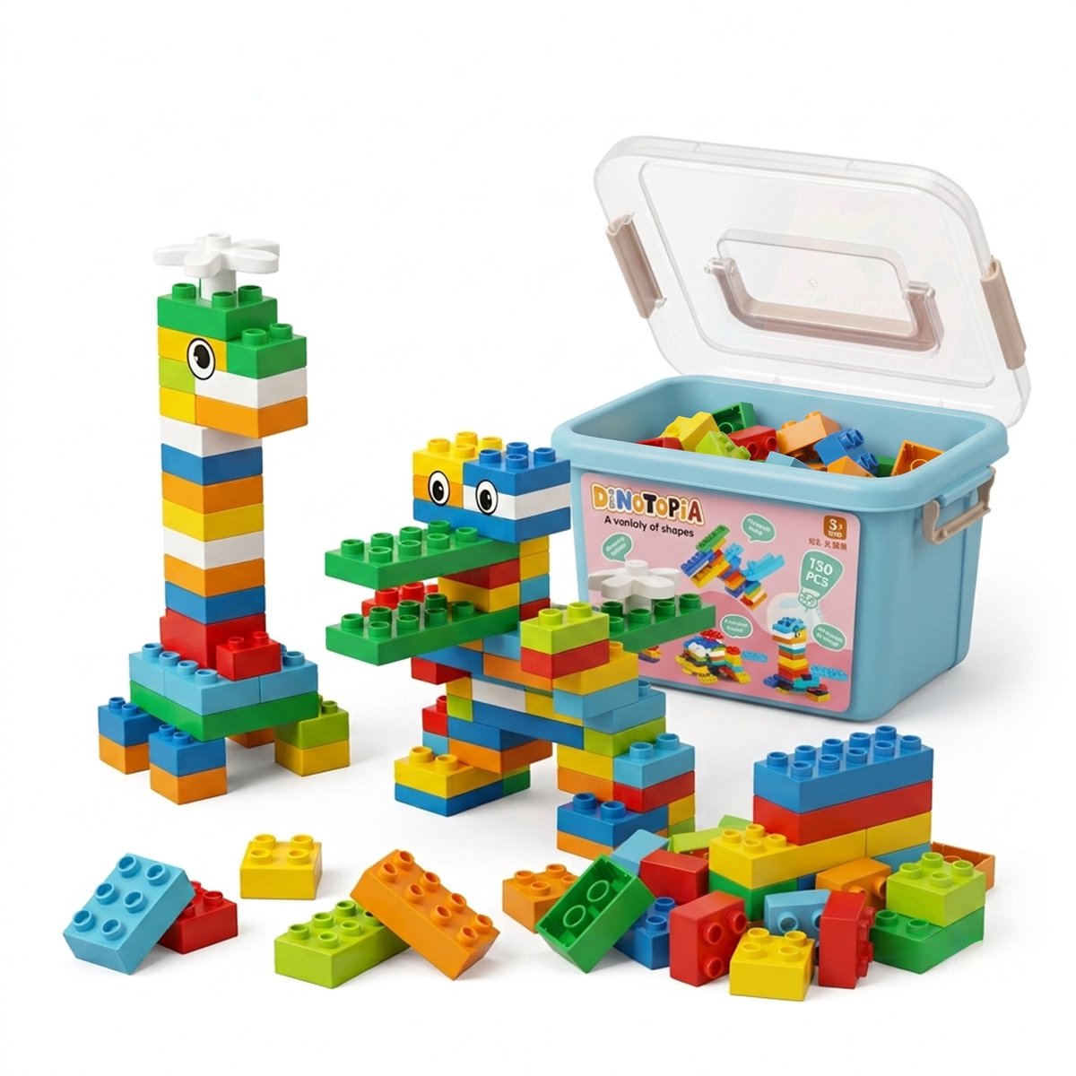 Zoem - Bouwblokjes 130 stuks - Uitbreiding blokjes - Compatible met Duplo - Bouwstenen