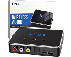 Strex Bluetooth Transmitter en Receiver 3 in 1 Adapter - Bluetooth Audio Zender en Ontvanger - Bluetooth 6.0 - AUX/RCA/Optisch - Draadloos - 15 meter bereik