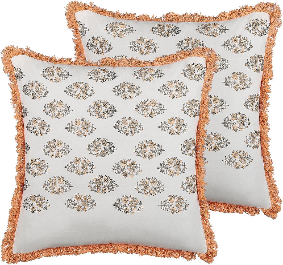 Beliani SATIVUS - Sierkussen set van 2 - Wit - 45 x 45 cm - Katoen